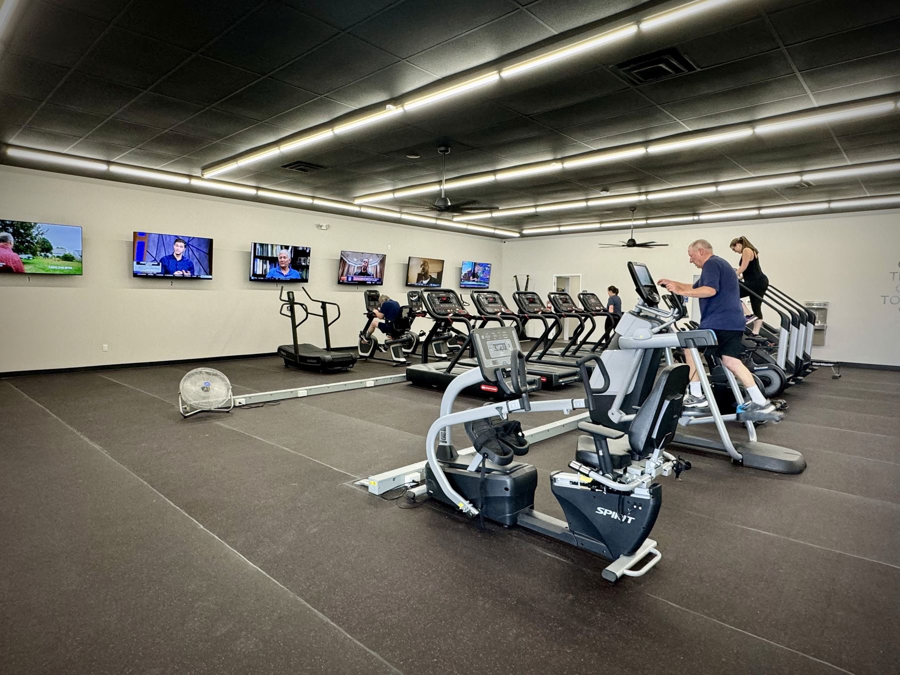 Cardio machines on the Center fitness floor